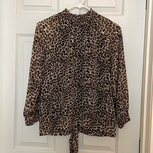 New York & Company SoHo Jeans Leopard Blouse